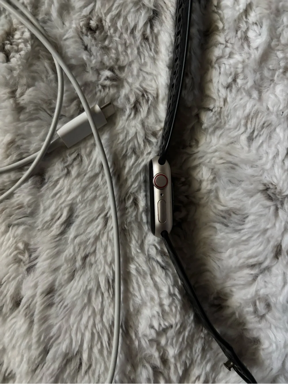 Black Apple Watch SE with Textured Band -